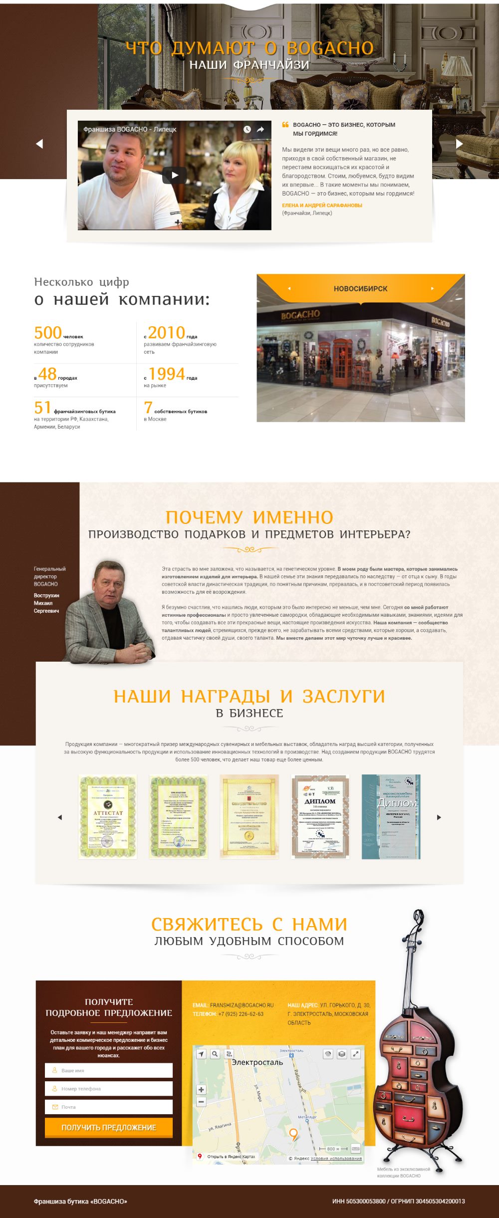 Купить Лендинг Пейдж Франшиза Интерьерного Бутика