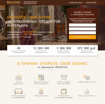 Купить Готовый Лендинг Франшиза Интерьерного Бутика