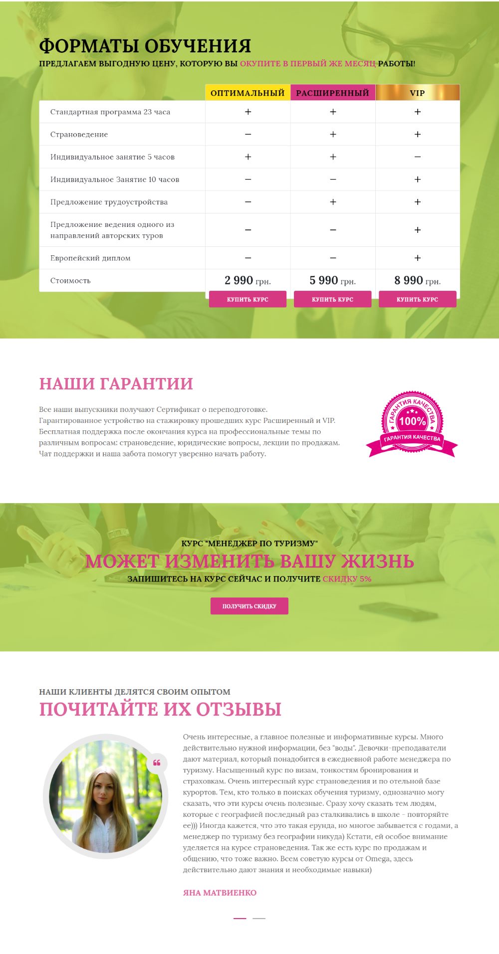 Продажа Лендинга Курсы Менеджеров По Туризму