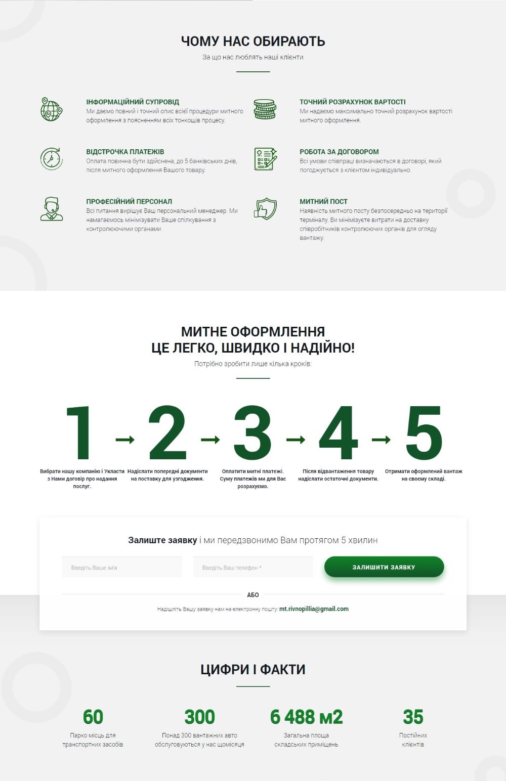 Купить Лендинг Пейдж Таможенные Склады и Оформления Грузов