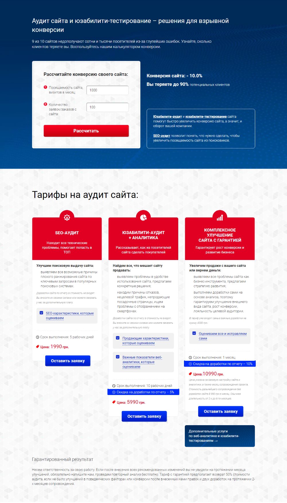 Стоимость Сайта Лендинга Аудит Сайта