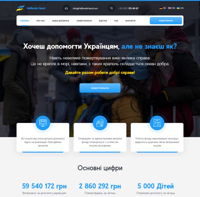 Купить Готовый Лендинг Благотворительный Фонд