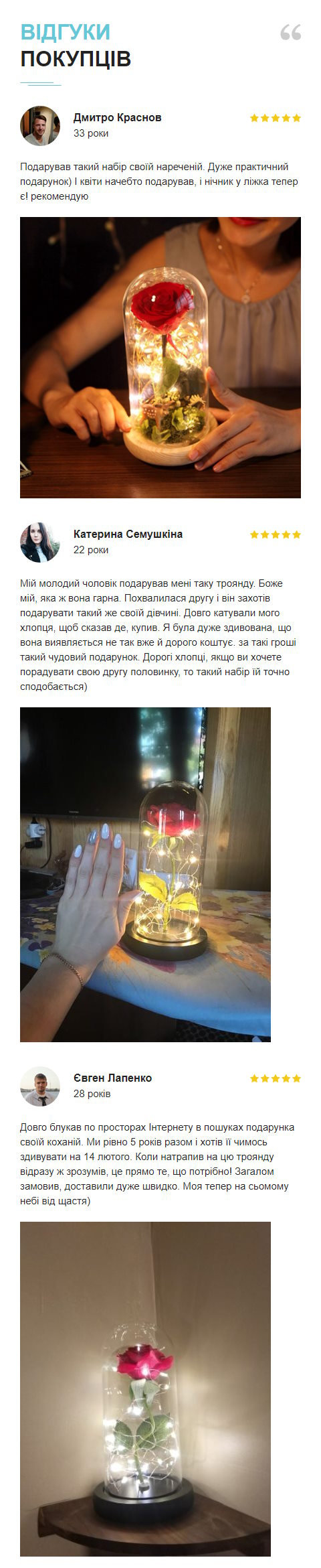 Купить Лендинг Пейдж LED Роза в Колбе