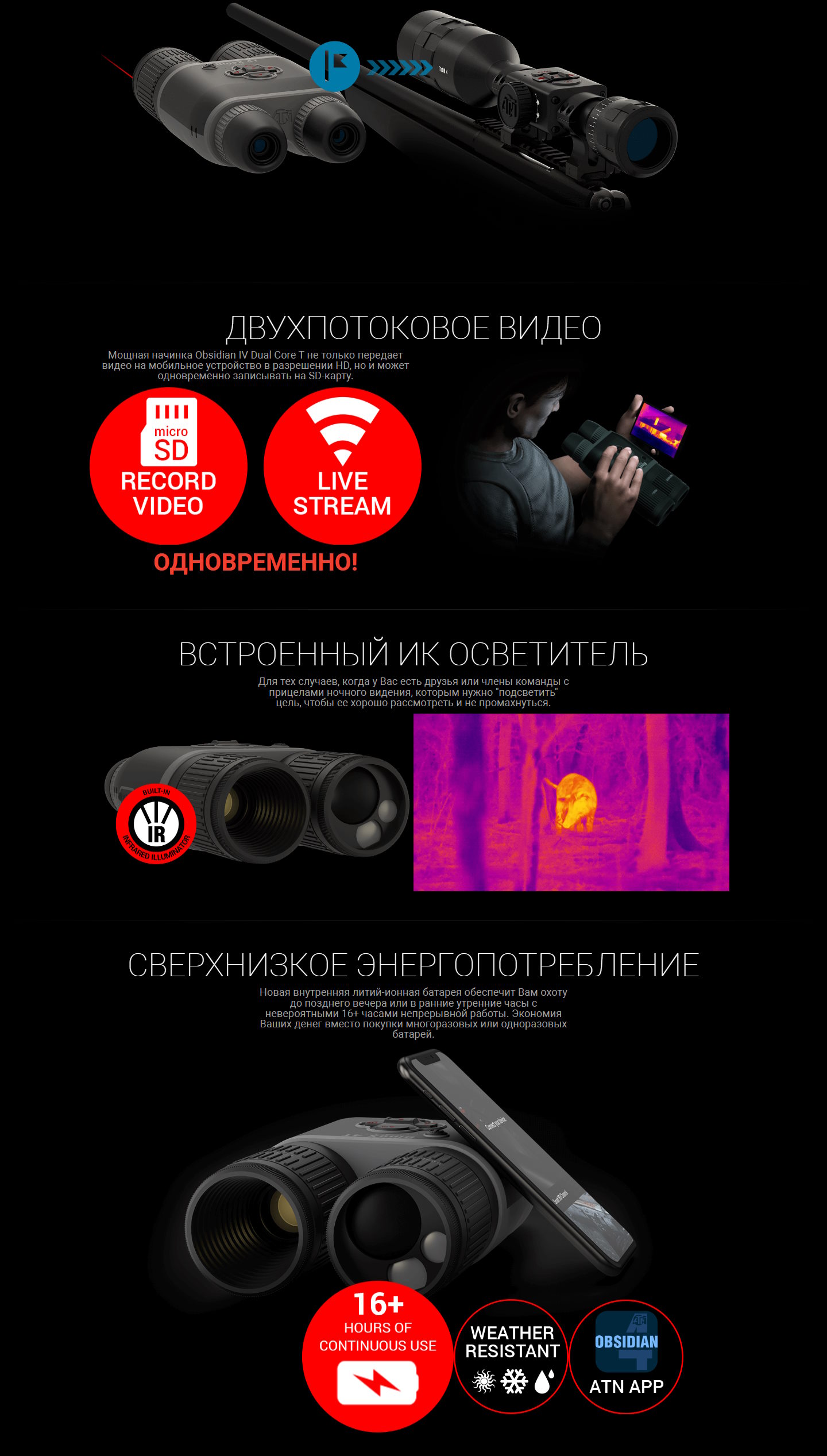 Продажа Лендинга Тепловизионный Бинокль с Лазерным Дальномером