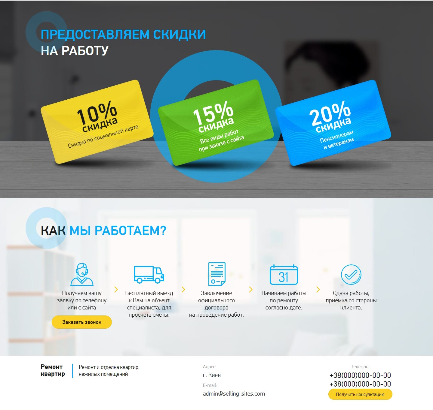 Купить Лендинг Пейдж Ремонт и Отделка Квартир Под Ключ