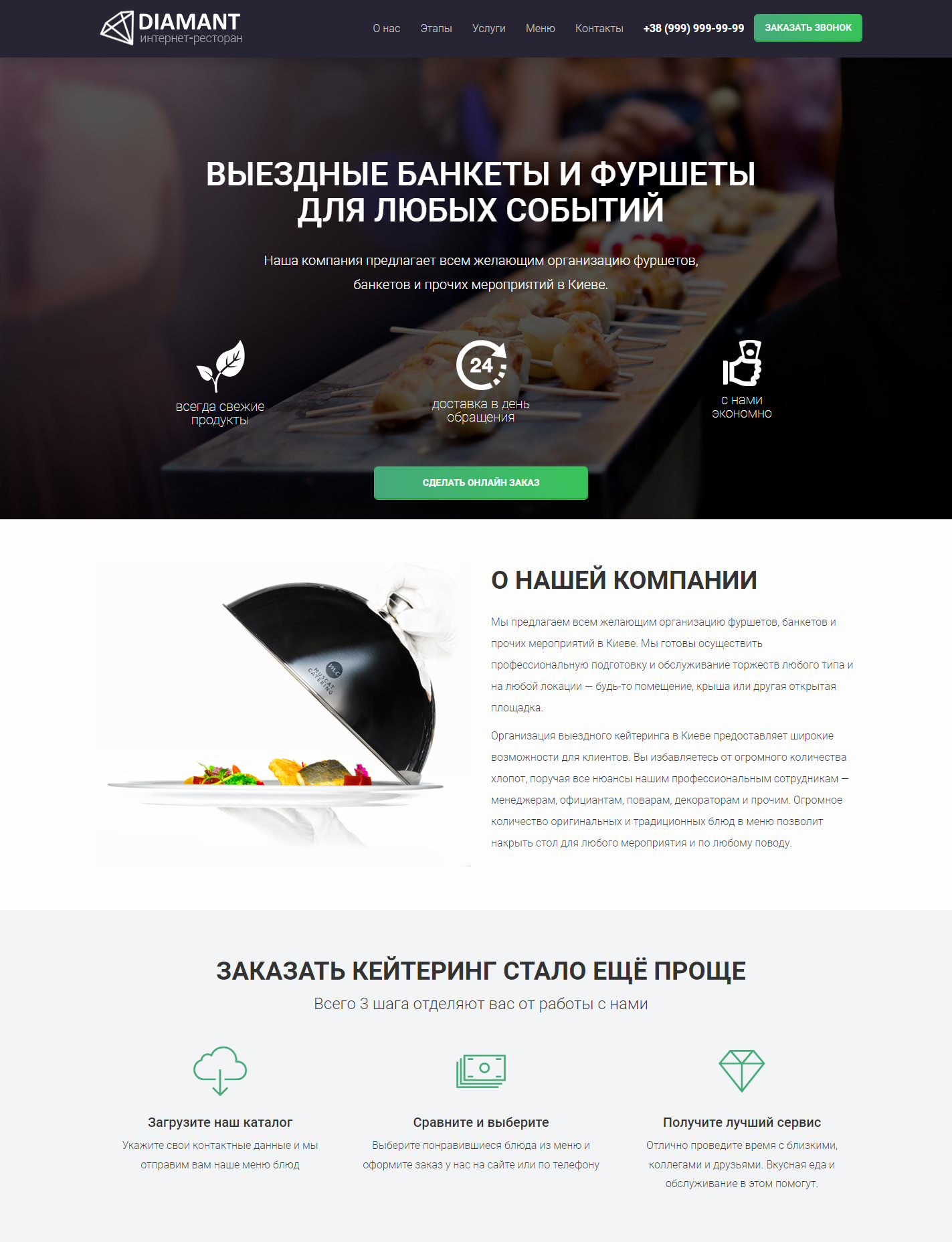 Купить Готовый Лендинг Выездные Банкеты и Фуршеты Для Любых Событий