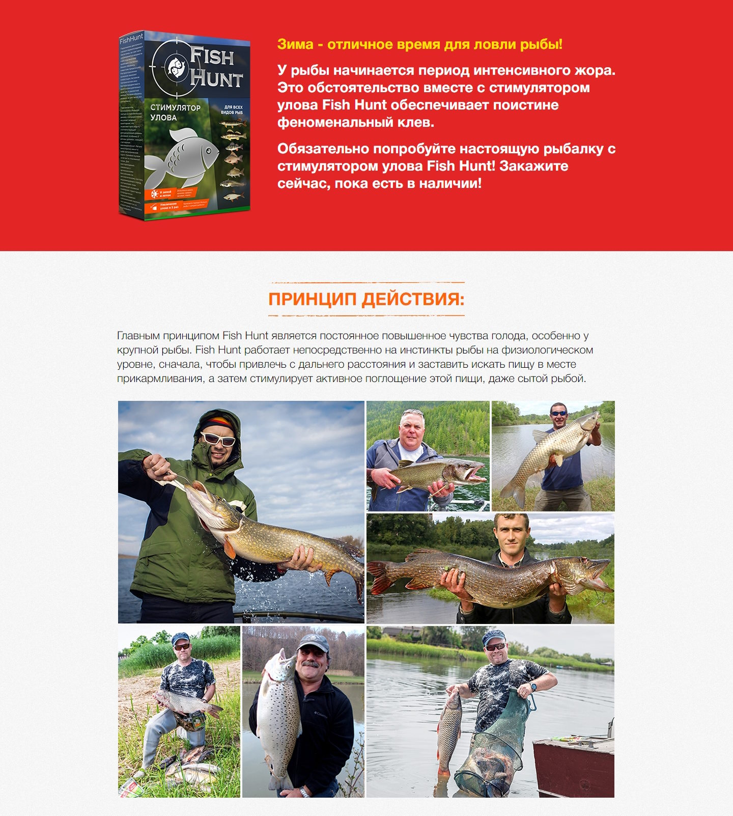 Купить Готовый Лендинг Активатор Клева Fish Hunt