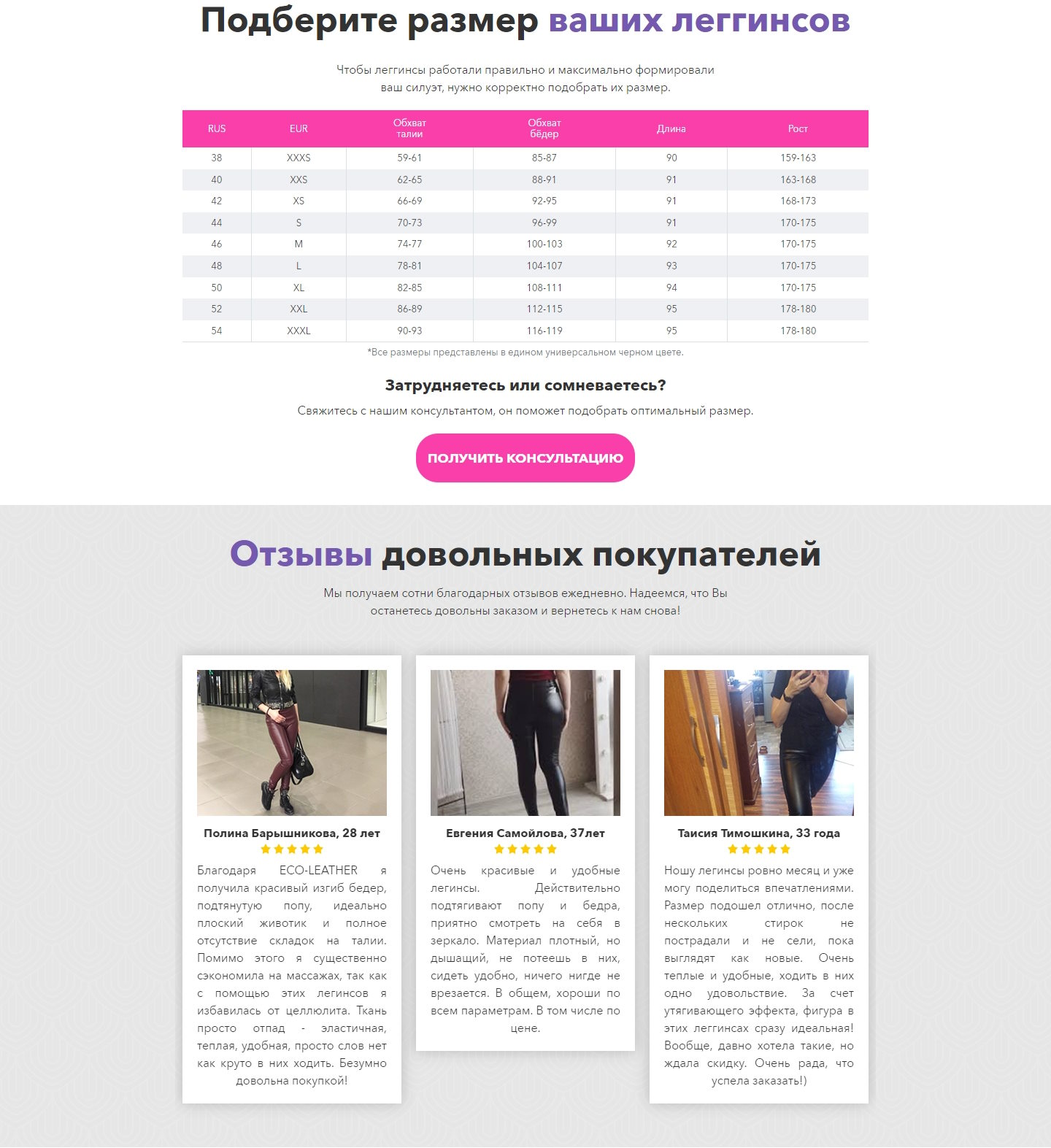 Продажа Лендинга Леггинсы Из Эко-Кожи Eco Leather