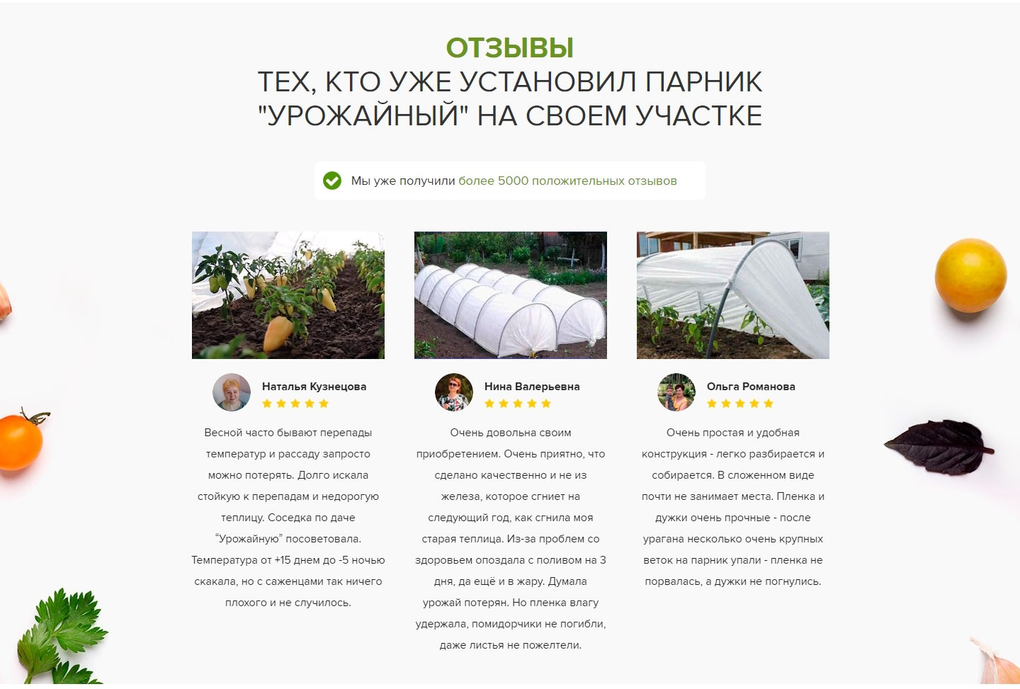 Продажа Лендинга Мини-Теплицы Урожайные
