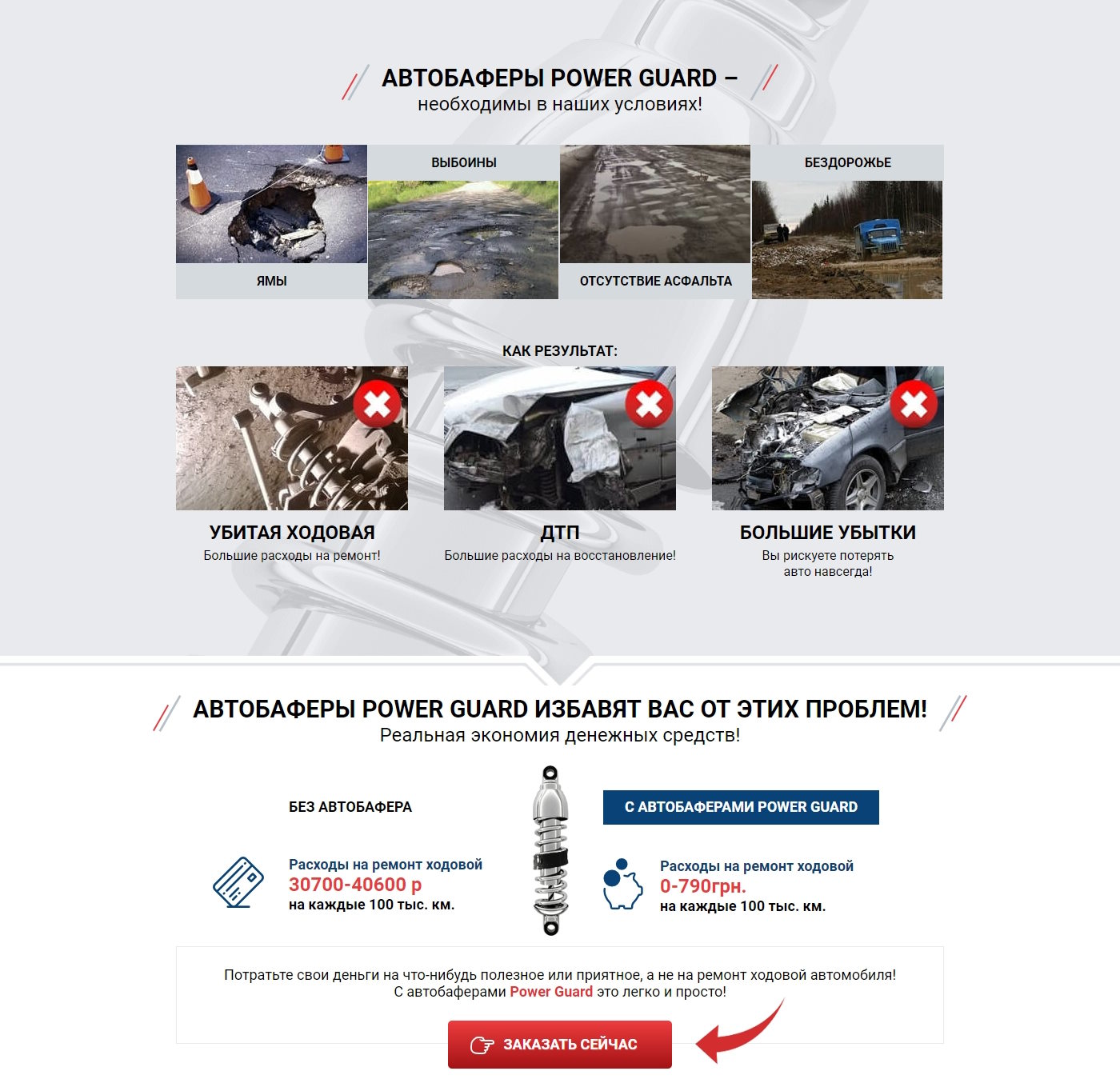 Стоимость Сайта Лендинга Немецкие Автобаферы Power Guard