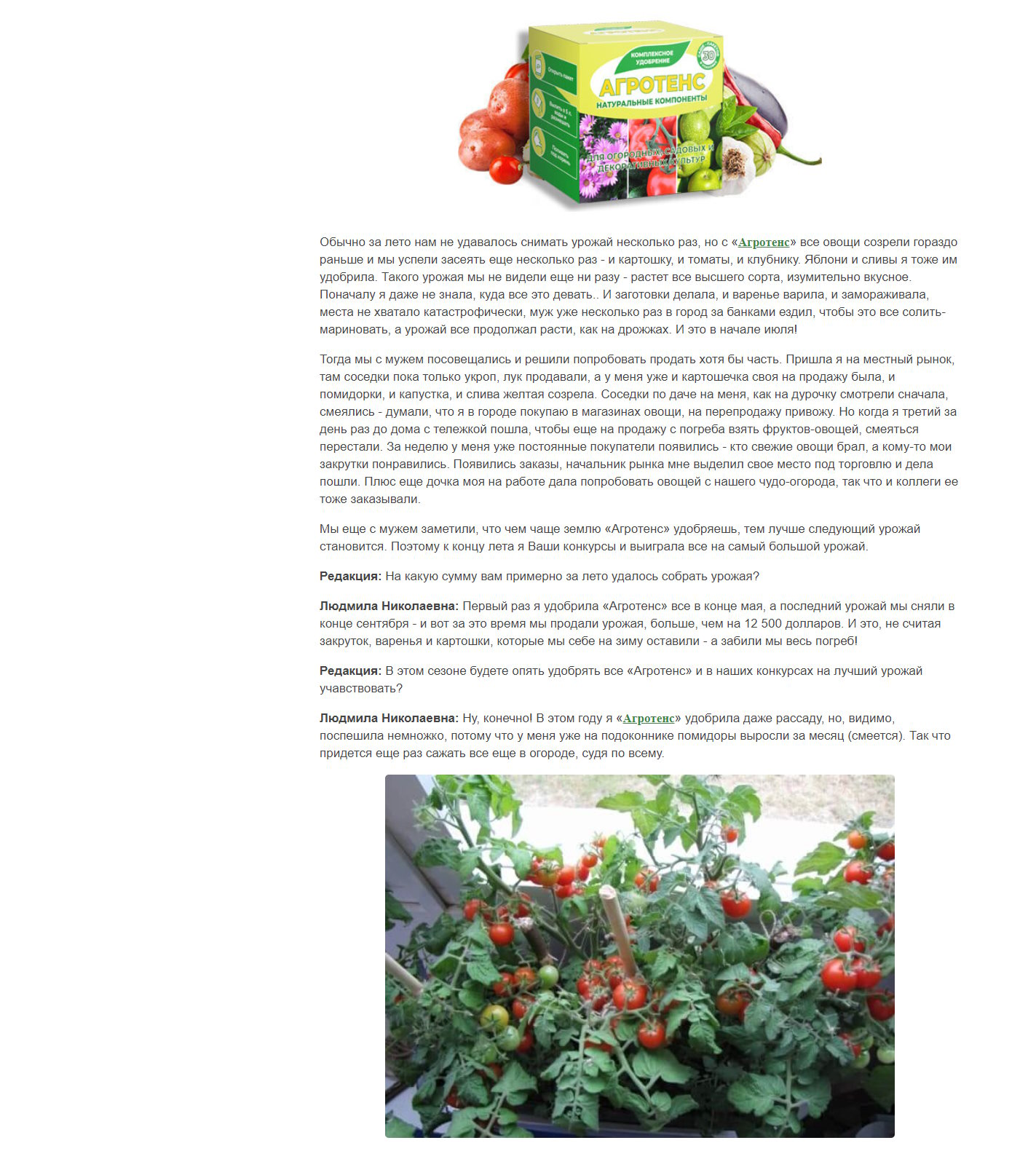 Стоимость Сайта Лендинга Комплексное Удобрение Agrotens