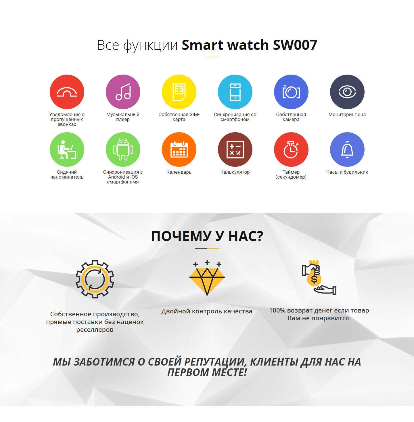 Стоимость Сайта Лендинга Умные Часы Smart Watch SW007