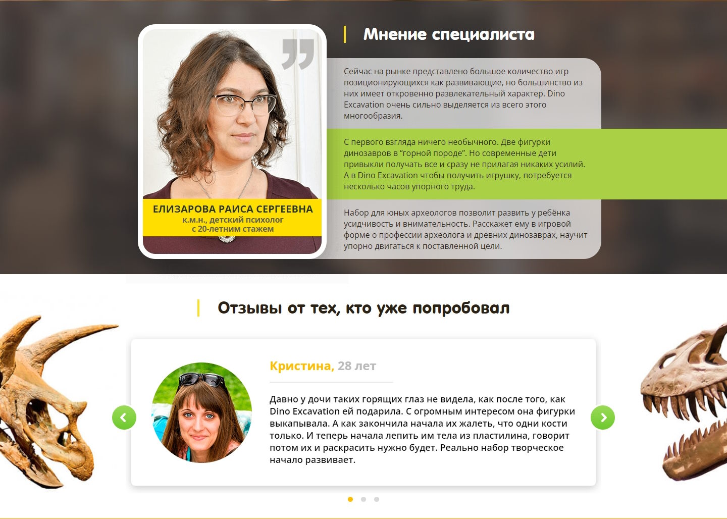 Продажа Лендинга Набор для Раскопок Юный Археолог