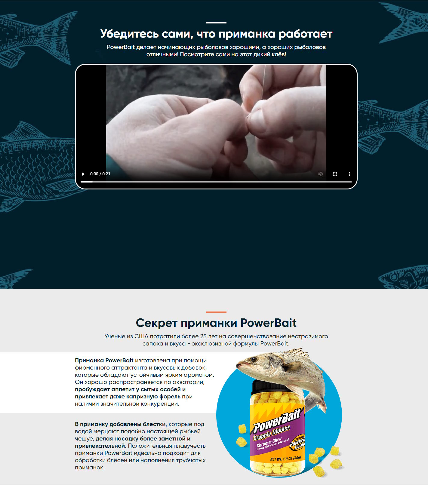 Стоимость Сайта Лендинга PowerBait Рыболовная Приманка
