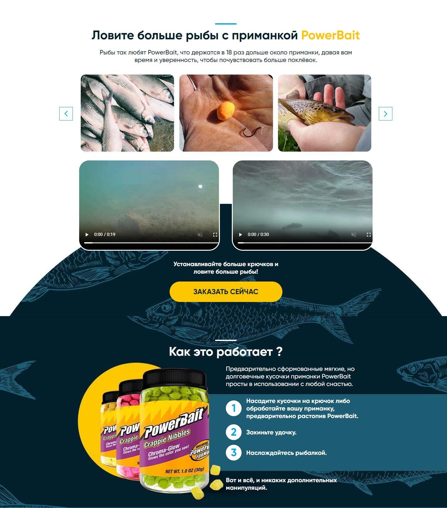 Купить Лендинг Пейдж PowerBait Рыболовная Приманка