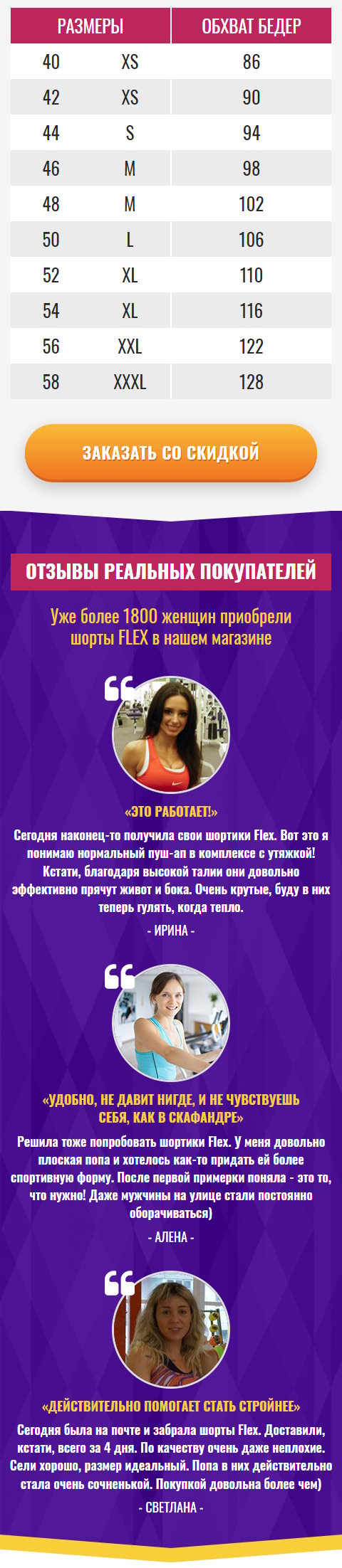 Продажа Лендинга Антицеллюлитные Шорты Flex