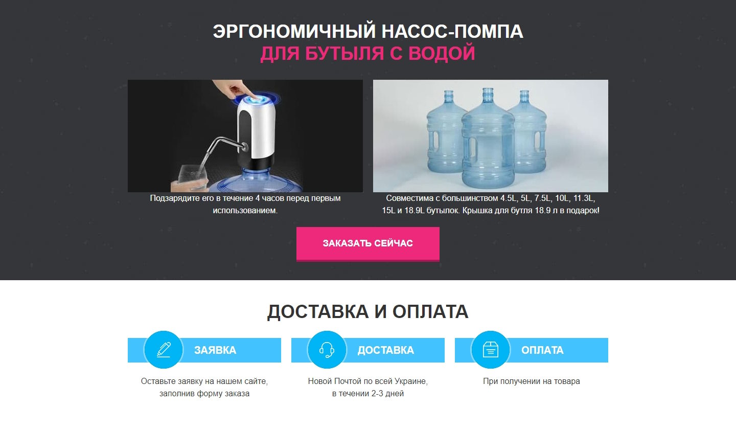 Купить Лендинг Пейдж Электрическая Помпа для Воды