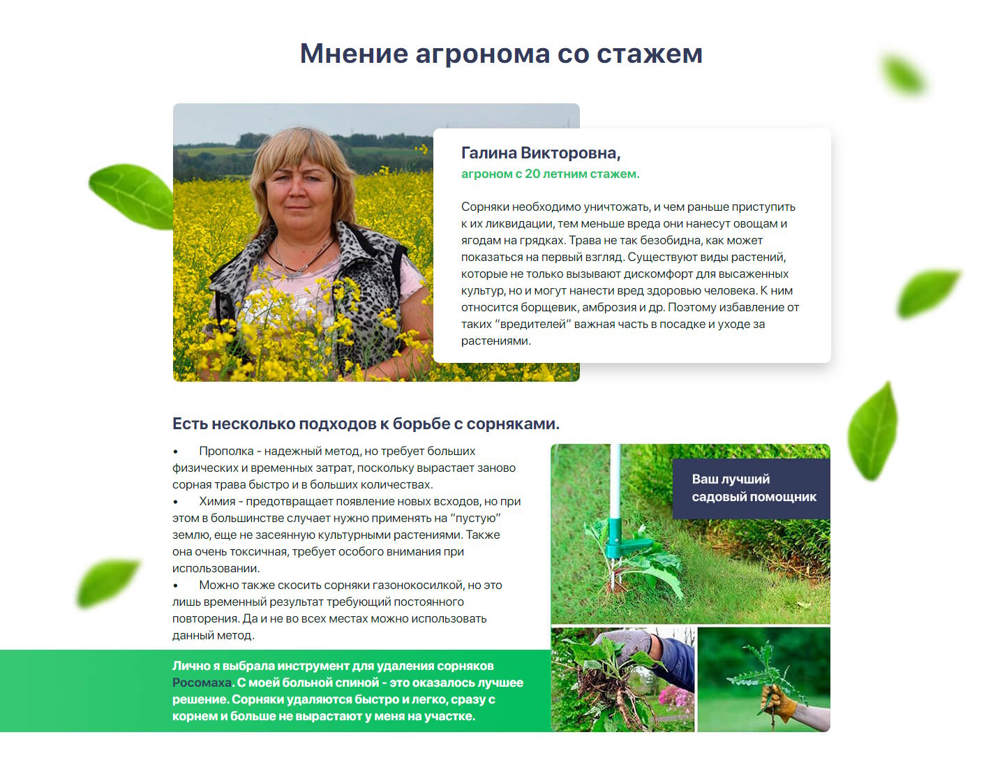 Продажа Лендинга Уникальный Инструмент для Удаления Сорняков Росомаха