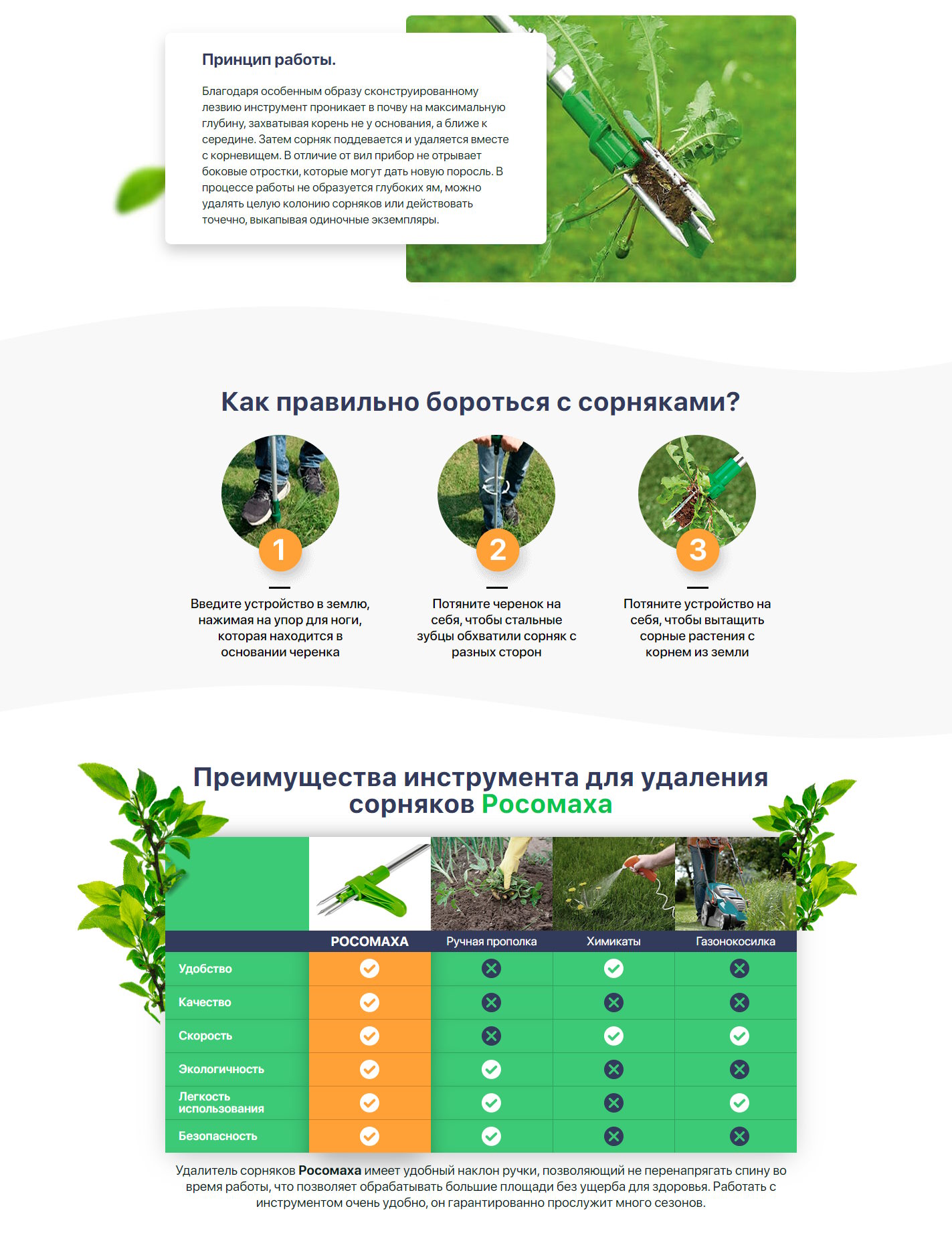 Купить Лендинг Пейдж Уникальный Инструмент для Удаления Сорняков Росомаха