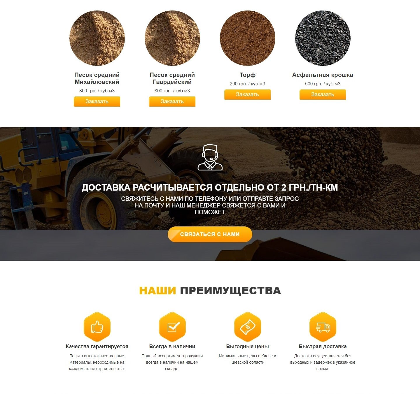 Стоимость Сайта Лендинга Сыпучие Строительные Материалы