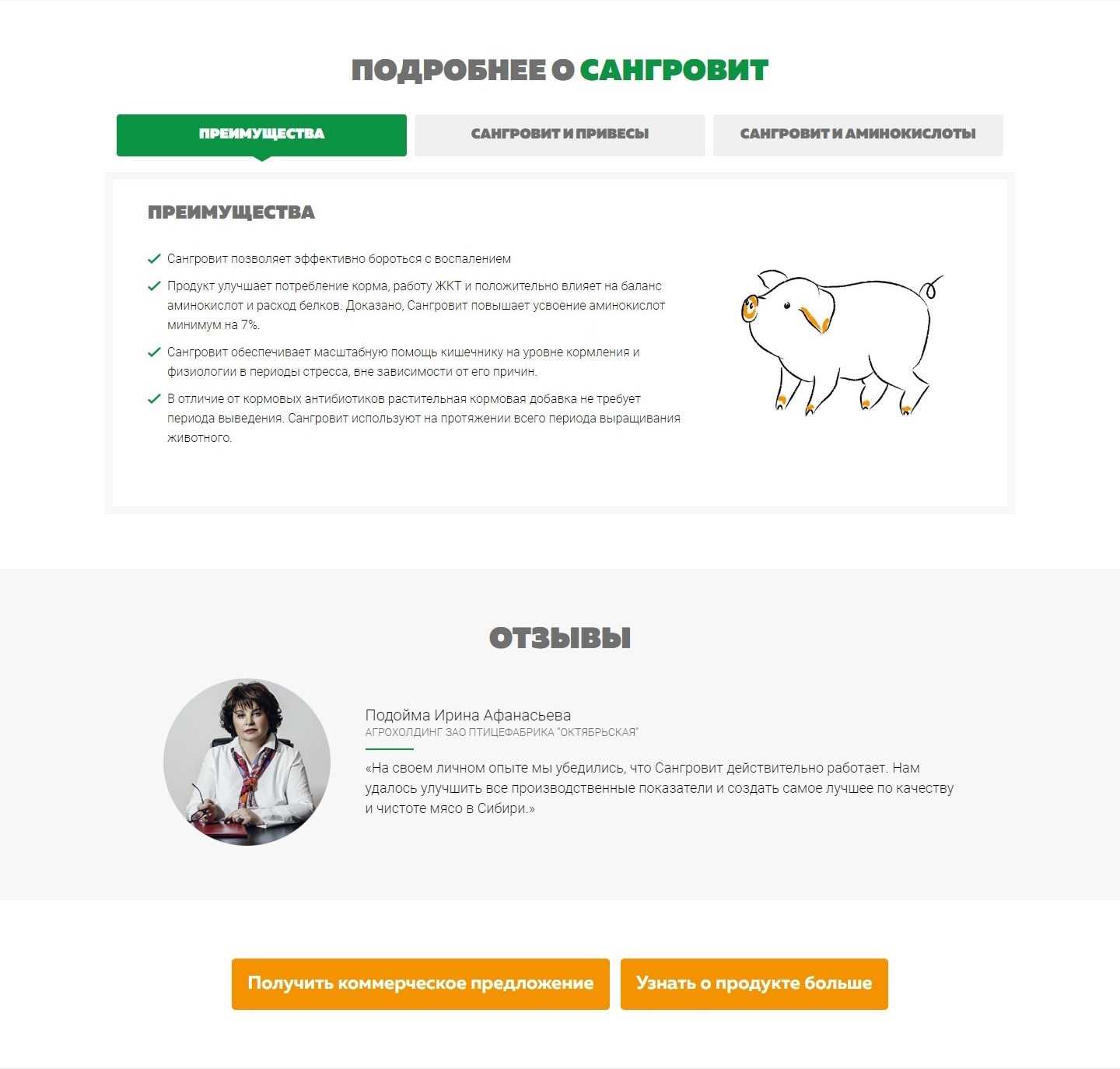 Купить Лендинг Пейдж Растительная Кормовая Добавка Сангровит